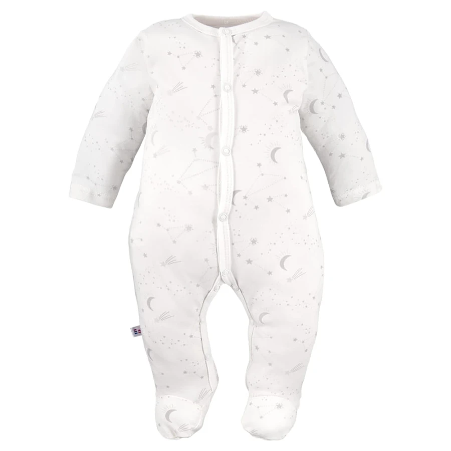 Sleepsuits gray 3-pack with stars pattern