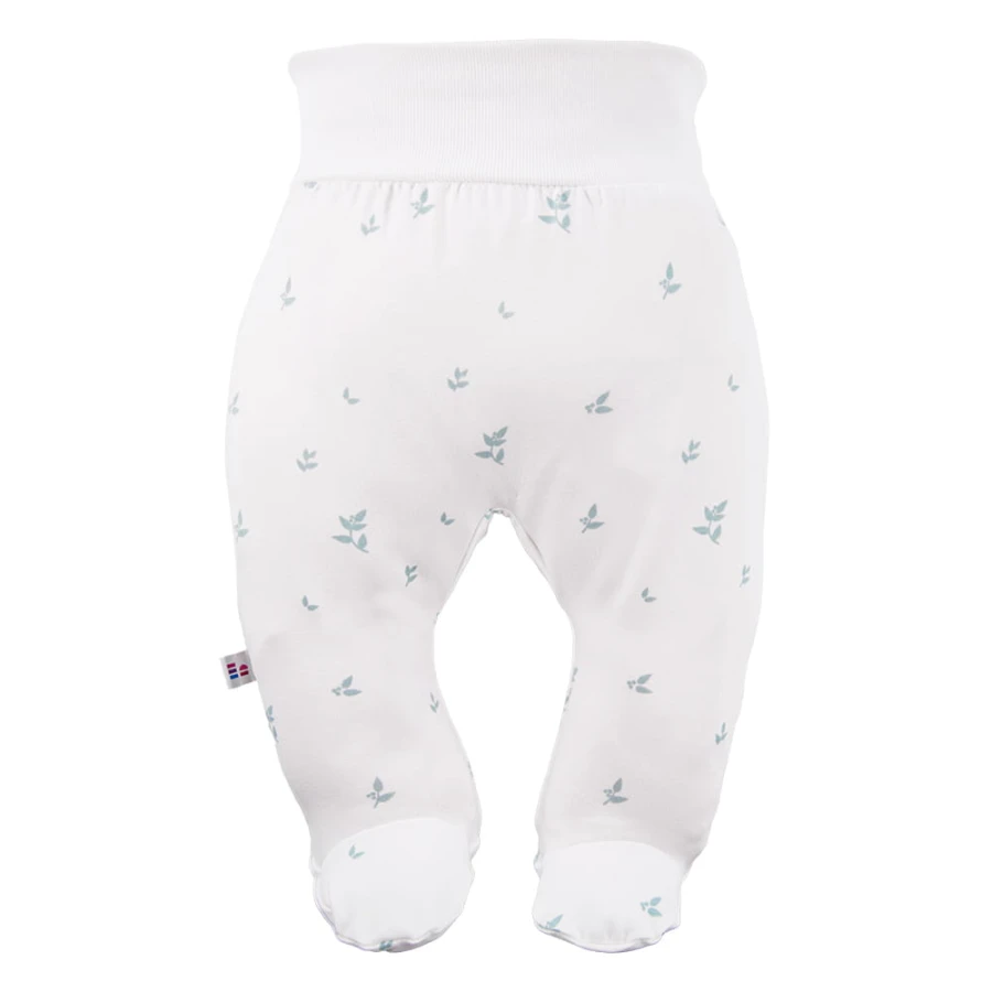 Joggers with feet green 3-pack with leaves pattern