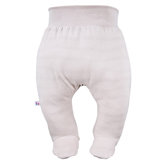 Joggers with feet beige 3-pack with teddy bears pattern