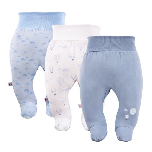 Joggers with feet blue 3-pack with balloon pattern