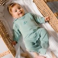 3-pack romper suit green with leaves pattern