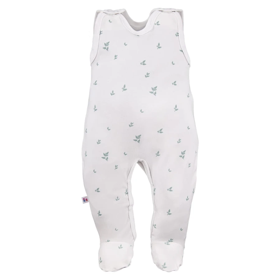 3-pack romper suit green with leaves pattern