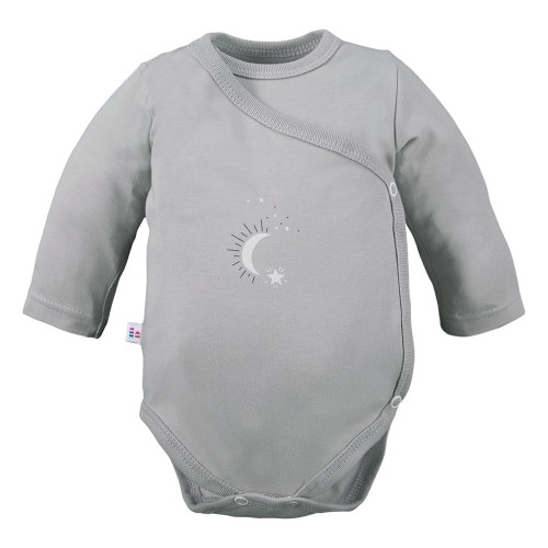 Body kopertowe niemowlęce szare z motywem gwiazdek