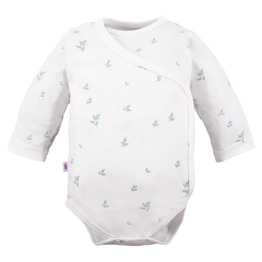Cardigan bodysuit with leaves pattern