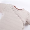 Cardigan bodysuit with delicate print all over beige