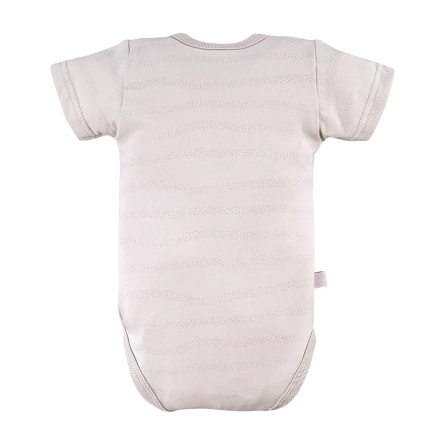 Cardigan bodysuit with delicate print all over beige