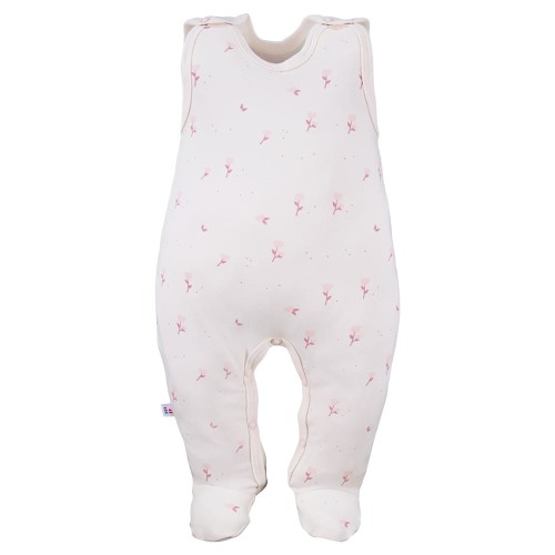 Romper suit cream with flower pattern