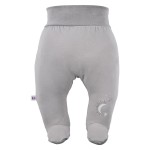 Joggers with feet with a stars pattern gray