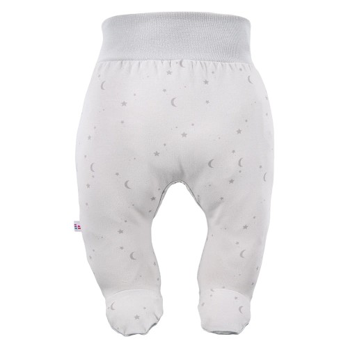 Joggers with feet with a stars pattern gray