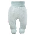 Joggers with feet with a delicate print all over green
