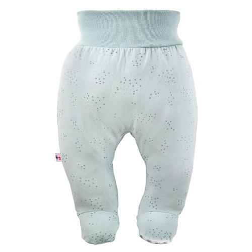 Joggers with feet with a delicate print all over green