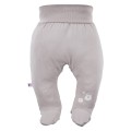 Joggers with feet with a teddy bear pattern beige
