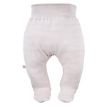 Joggers with feet with a delicate print beige