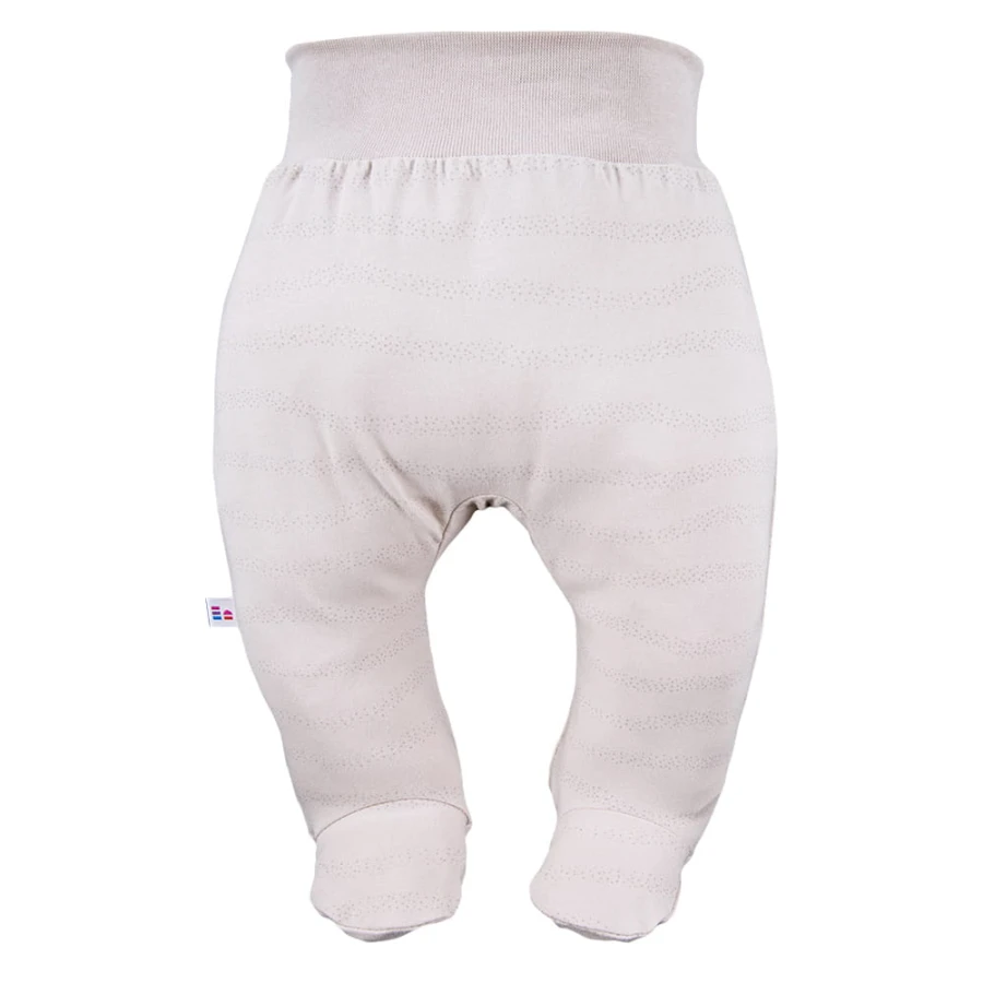 Joggers with feet with a delicate print beige