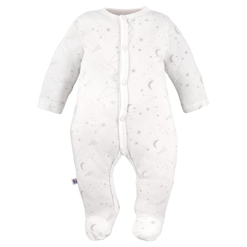 Baby sleepsuit with star pattern ecru