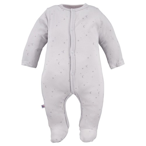 Pajac niemowlęcy szary z motywem gwiazdek