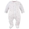 Baby sleepsuit with leaves pattern white