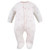 Baby sleepsuit with flower pattern ecru
