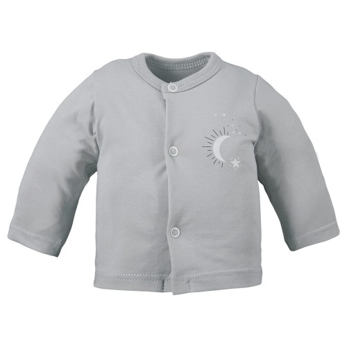 Kaftan niemowlęcy z motywem gwiazdek szary