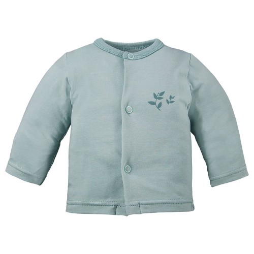 Kaftan niemowlęcy z motywem listków zielony