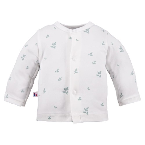 Kaftan niemowlęcy w listki biały