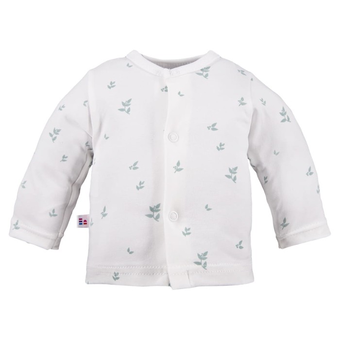 Kaftan niemowlęcy w listki biały