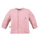 Kaftan niemowlęcy z motywem kwiatuszków różowy