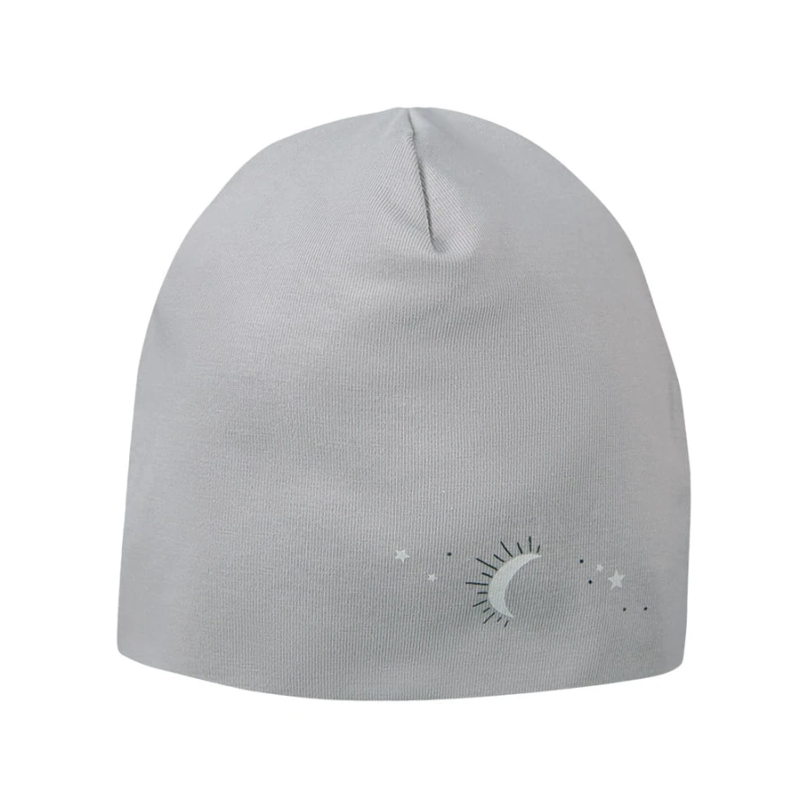 Baby hat with star pattern grey