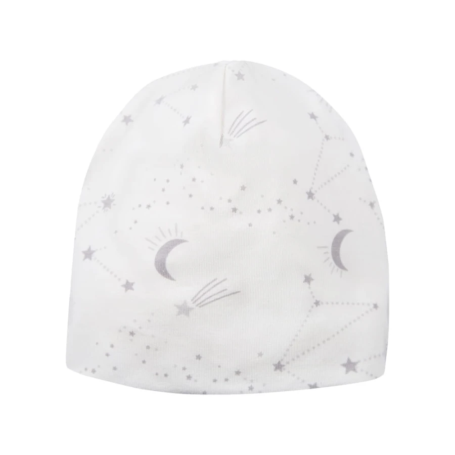 Baby hat with star pattern ecru