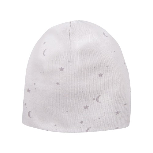 Baby hat with star pattern gray