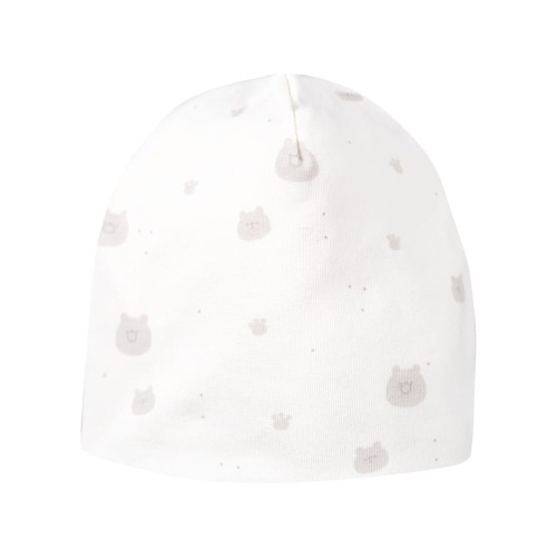 Czapka niemowlęca ecru w misie