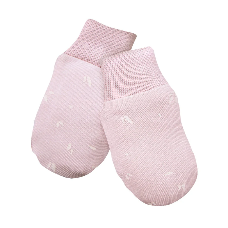 Baby gloves 3-pack pink with flowe pattern