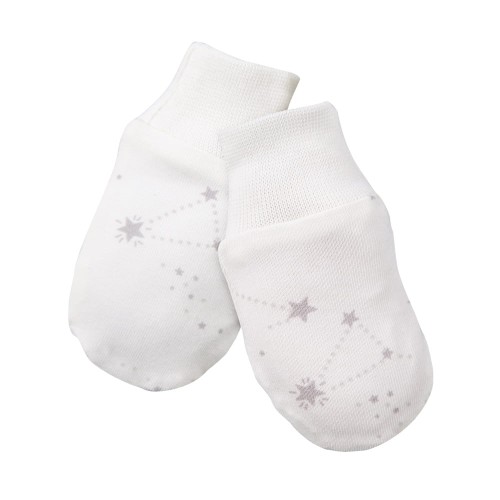 Baby gloves ecru with star pattern 