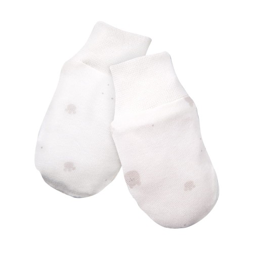 Baby gloves ecru with tedy bears pattern