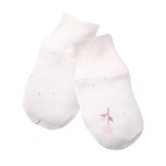 Baby gloves cream with flower pattern