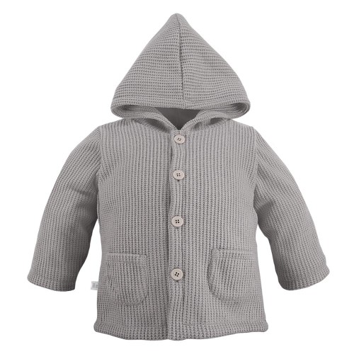 Sweter dziecięcy rozpinany z kapturem szary