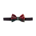 Baby bow-tie with checked pattern green