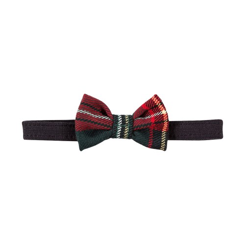 Baby bow-tie with checked pattern green
