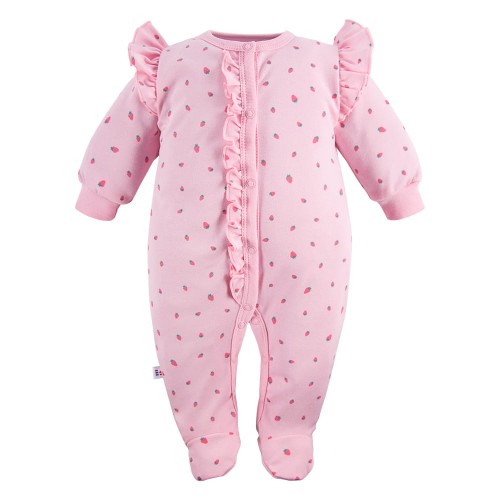 Sleepsuit pink with strawberry print
