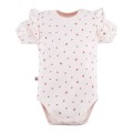 Body dziecięce ecru z krótkim rękawem w truskawki