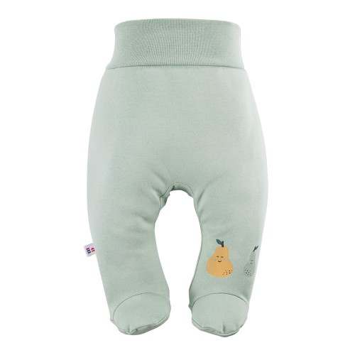 Joggers with feet light green with pears