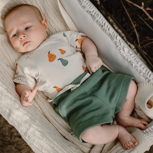 Bodysuit cardigan ecru with pear print