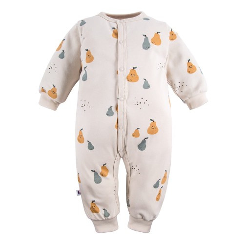 Sleepsuit without feet ecru with pear print