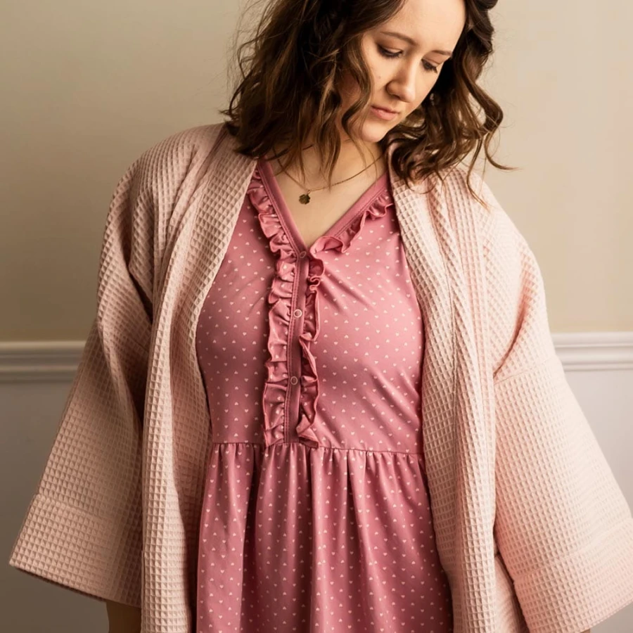 Pregnancy shirt pink with hearts LINDA