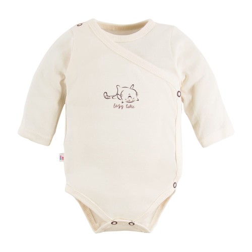 Bodysuits cardigan with cat light beige