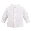 White muslin shirt with mandarin collar
