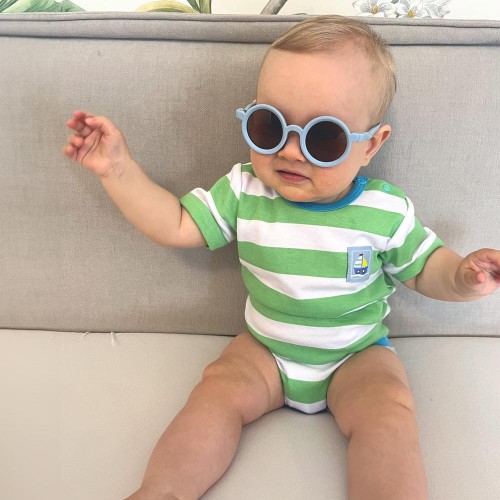 Bodysuit with green/white stripes