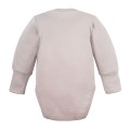 Cardigan baby body from merino wool beige