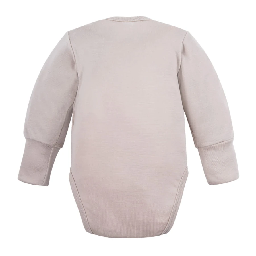 Baby body from merino wool beige