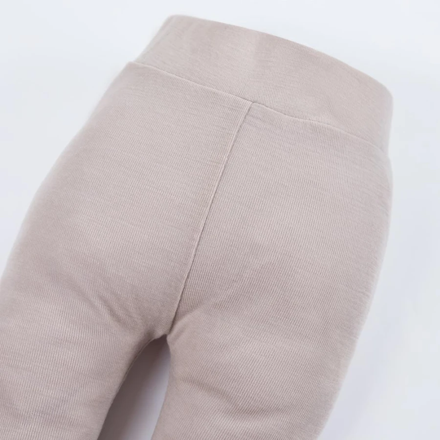 Beige baby leggings from merino wool